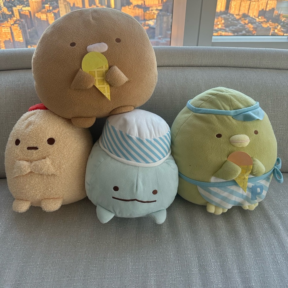 Sumikko Gurashi Plush Toy Set - Brown, Cream, Blue, Green